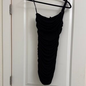 Vintage BCBGMAXAZRIA Black Ruched Dress